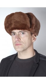 Mütze aus Biberpelz – russischer Stil - Braun
